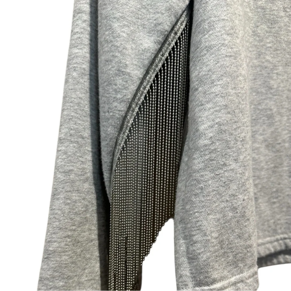 H&M Gray Ball Chain Fringe Sweatshirt NWOT Size M - Picture 6 of 9